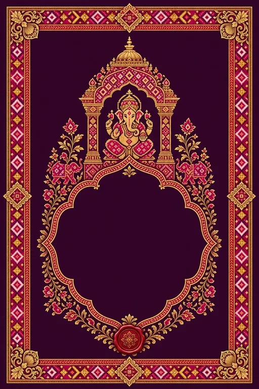 Wedding — Patan Patola Wedding Suite — Gujarati Hindu Traditional Wedding invitation card design from Ayozan