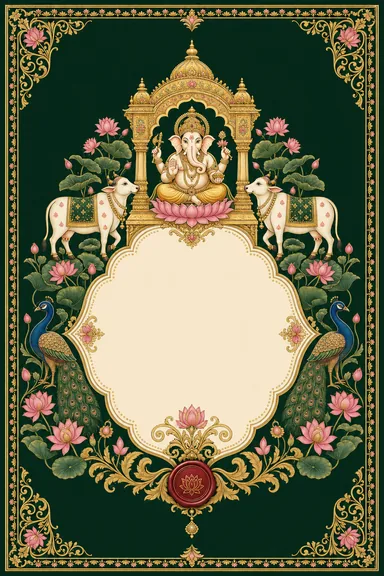 Pichwai Nathdwara — Mehendi invitation card design