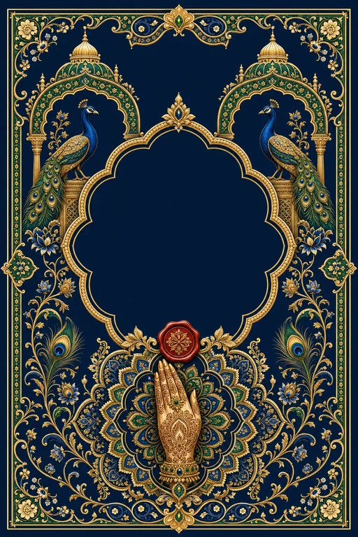 Mehndi — Rajputana Royal Wedding Suite — North Indian Hindu Traditional Mehndi invitation card design from Ayozan