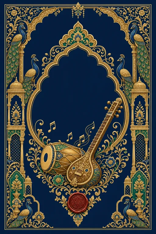 Sangeet — Rajputana Royal Wedding Suite — North Indian Hindu Traditional Sangeet invitation card design from Ayozan