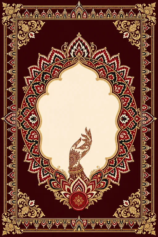 Mehndi — Sambalpuri Ikat Wedding Suite — Odia Hindu Traditional Mehndi invitation card design from Ayozan
