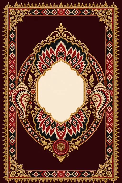 Reception — Sambalpuri Ikat Wedding Suite — Odia Hindu Traditional Reception invitation card design from Ayozan