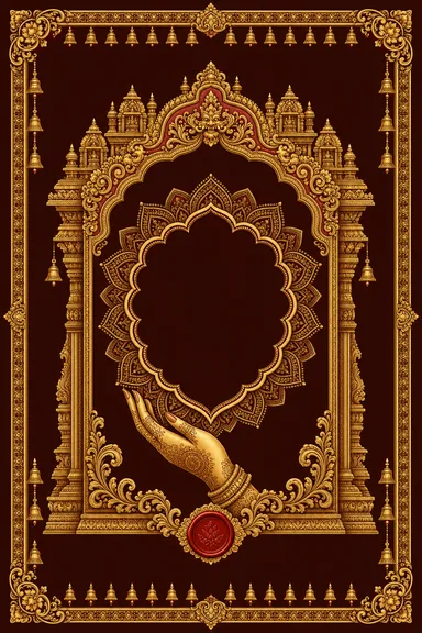 Mehndi — South-Indian Temple Wedding Suite — Mehndi card design