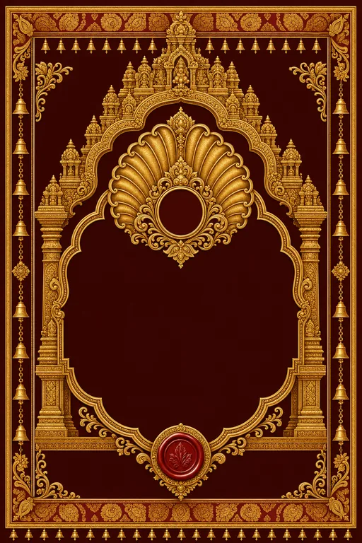 Reception — South-Indian Temple Wedding Suite — North Indian Hindu Traditional Reception invitation card design from Ayozan