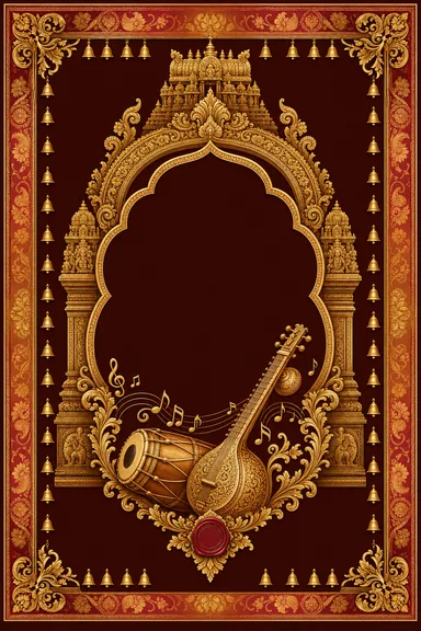 Sangeet — South-Indian Temple Wedding Suite — Sangeet card design