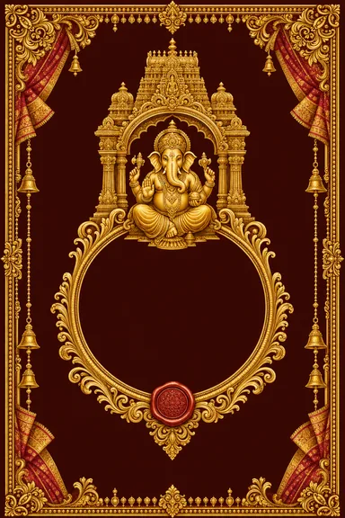 South-Indian Temple — Hindi Wedding invitation card design