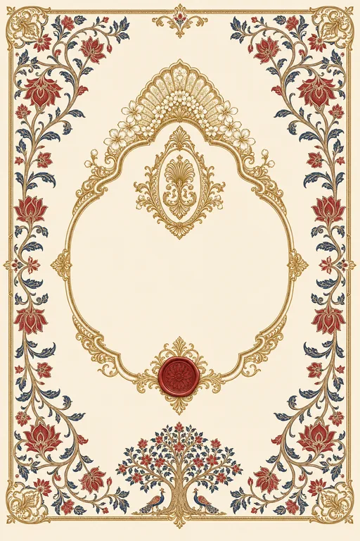 Reception — Srikalahasti Kalamkari Wedding Suite — Telugu Hindu Traditional Reception invitation card design from Ayozan
