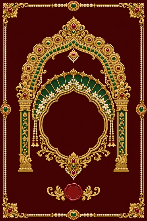 Reception — Thanjavur Gold Relief Wedding Suite — Tamil Hindu Traditional Reception invitation card design from Ayozan