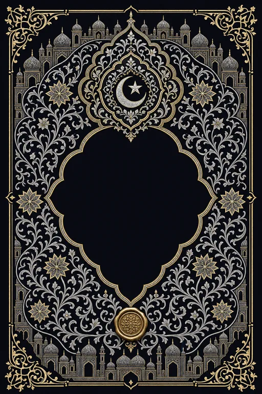 Nikah — Bidri Silver Inlay Wedding Suite — Hyderabadi Muslim Traditional Nikah invitation card design from Ayozan