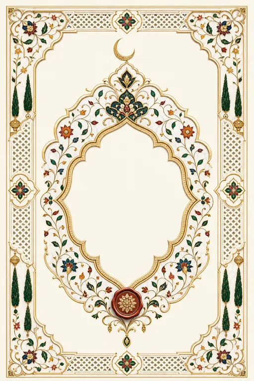 Walima — Taj Pietra Dura Wedding Suite — North Indian Muslim Traditional Walima invitation card design from Ayozan