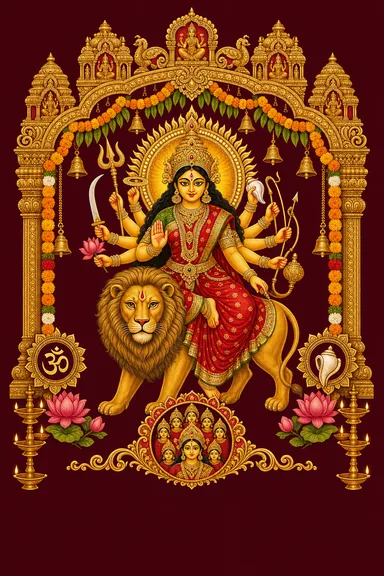 Maa Durga — Navratri greeting card design