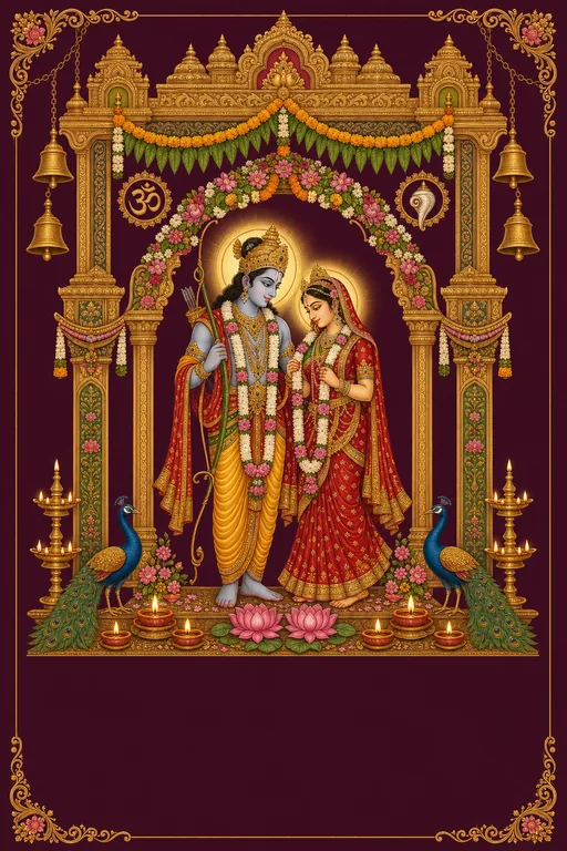 Ram-Janaki — Akhand Ramayan — Hindu Traditional Akhand Ramayan invitation card design from Ayozan