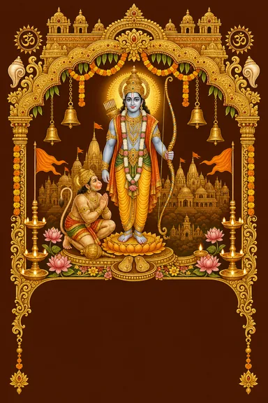Lord Rama — Ram Navami greeting card design