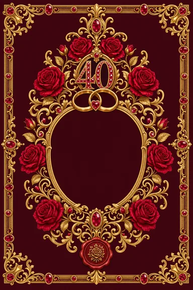 40th — Ruby — Anniversary invitation card design