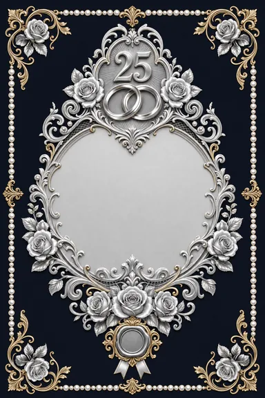 25th — Silver Jubilee — Invitation — Anniversary card design