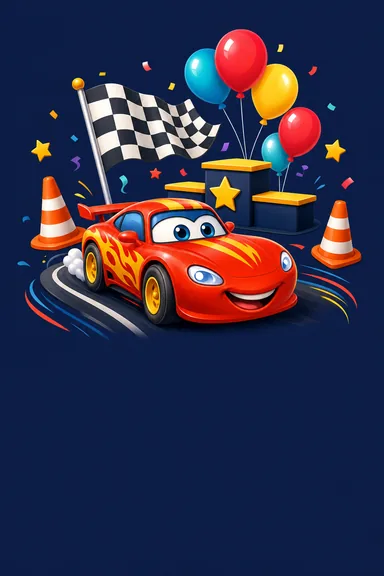 Kids Birthday — Cars & Racing — Birthday card design