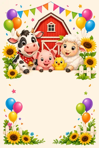Kids Birthday — Farm Animals — Birthday card design