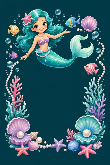 Kids Birthday — Mermaid — Birthday card design