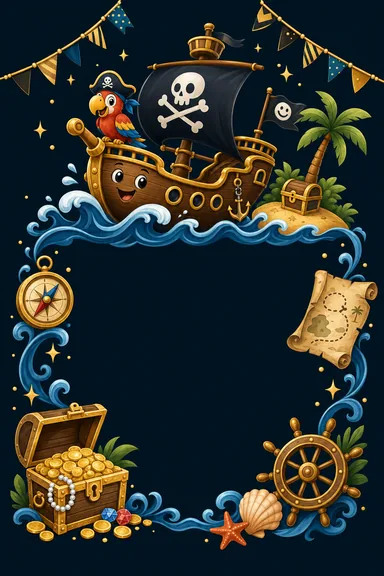 Kids Birthday — Pirate Adventure — Birthday card design