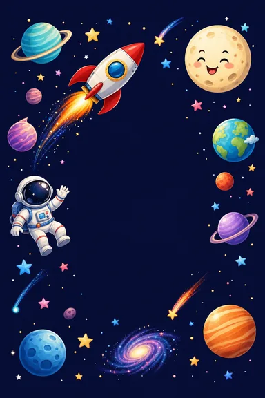 Kids Birthday — Space — Birthday card design