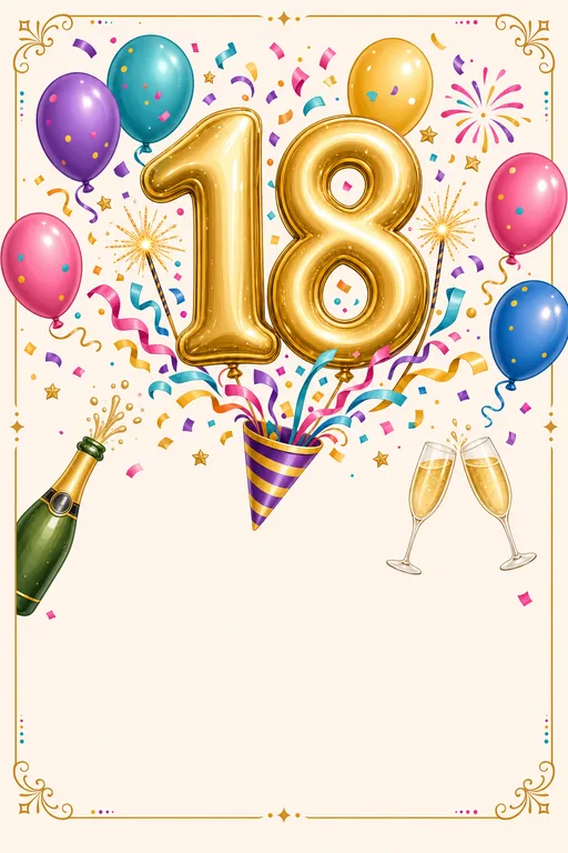 18th Birthday — Milestone — Modern Birthday invitation card design from Ayozan