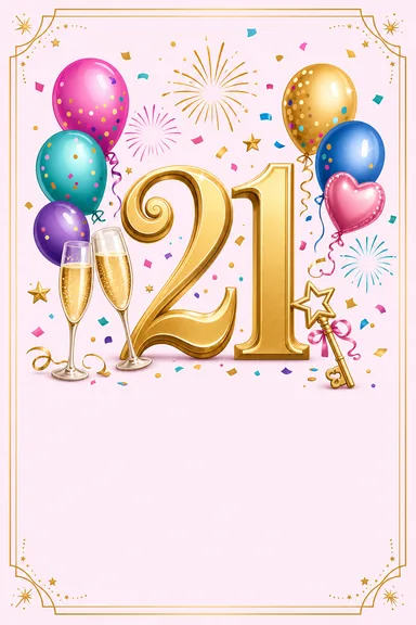 21th Birthday — Milestone — Birthday card design