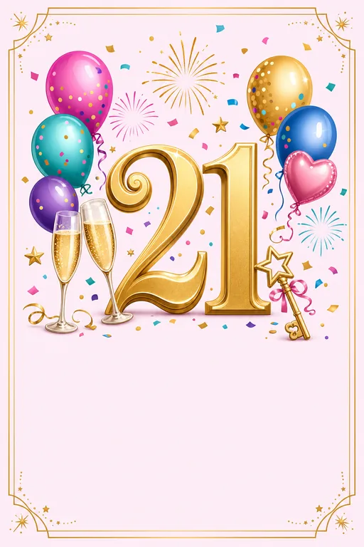 21th Birthday — Milestone — Modern Birthday invitation card design from Ayozan