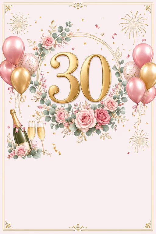 30th Birthday — Milestone — Modern Birthday invitation card design from Ayozan