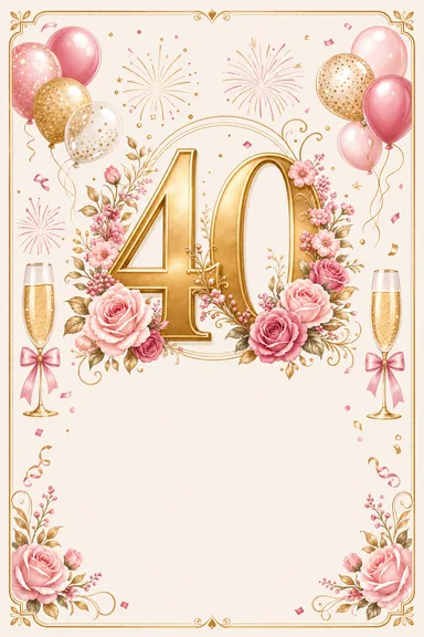 40th Birthday — Milestone — Birthday card design