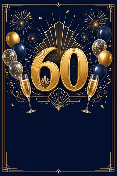 60th Birthday — Milestone — Milestone Birthday invitation card design