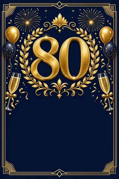 80th Birthday — Milestone — Birthday invitation card design