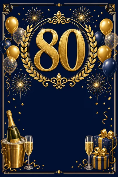80th Birthday — Milestone — Birthday card design