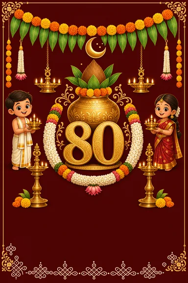 80th — Sahasra Chandra Darshanam — Birthday invitation card design