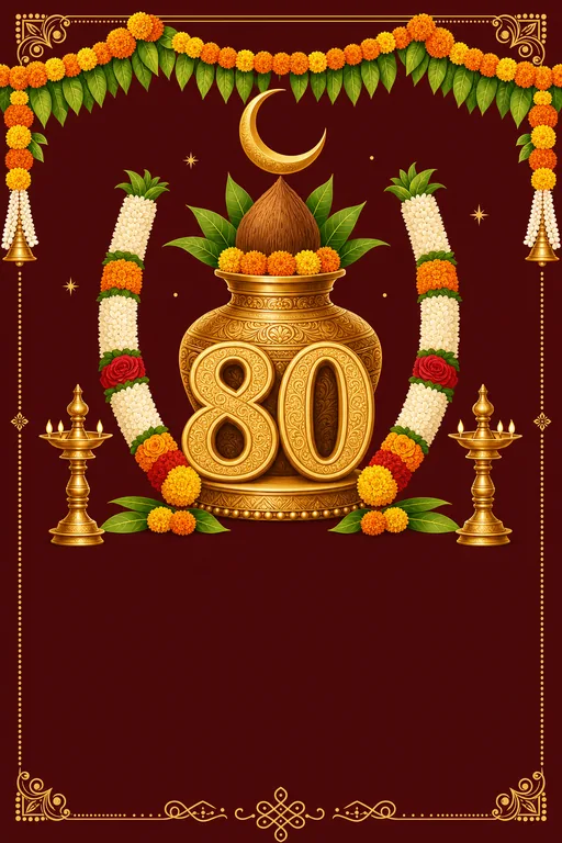 80th — Sahasra Chandra Darshanam — Modern Birthday invitation card design from Ayozan