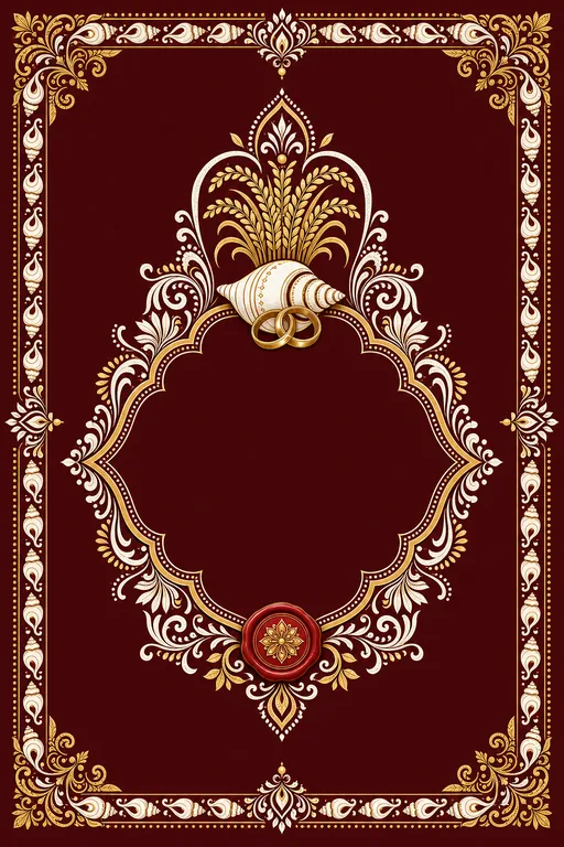 Ashirwad — Bengali Alpana — Bengali Hindu Traditional Ashirwad invitation card design from Ayozan