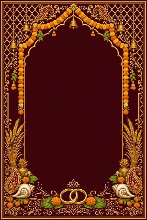 Ashirwad — Marigold Red & Gold — invitation page