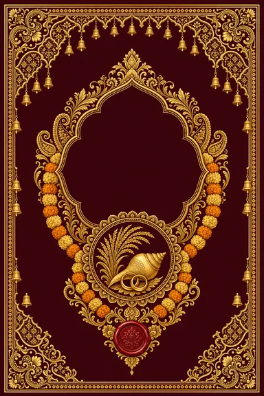 Marigold Red & Gold — Bengali invitation card design