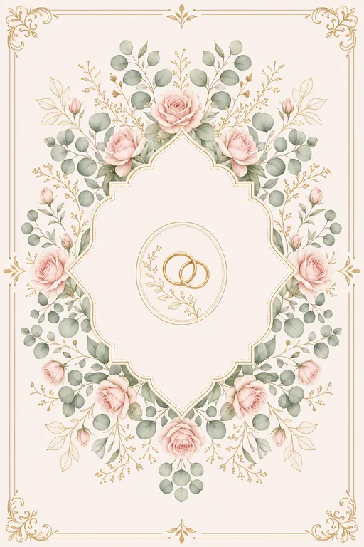 Engagement — Blush Botanical Fusion — Traditional Engagement invitation card design from Ayozan