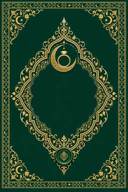Mangni — Emerald Arabesque — Muslim Traditional Mangni invitation card design from Ayozan