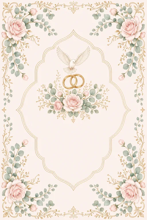 Ring Ceremony — Blush Botanical Fusion — Christian Traditional Ring Ceremony invitation card design from Ayozan