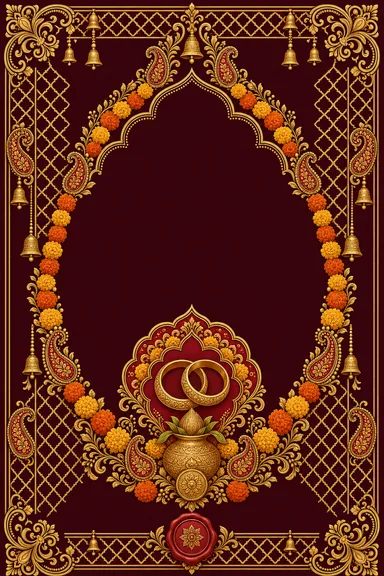 Roka — Marigold Red & Gold — Nishchayam card design