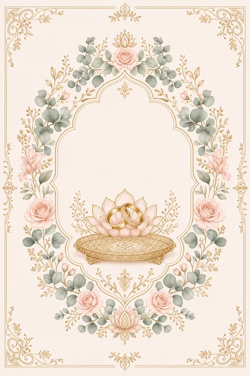 Sagai — Blush Botanical Fusion — Hindu Traditional Sagai invitation card design from Ayozan