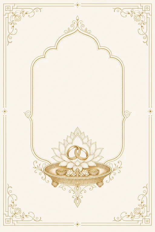 Sagai — Minimalist Luxe — Hindu Traditional Sagai invitation card design from Ayozan