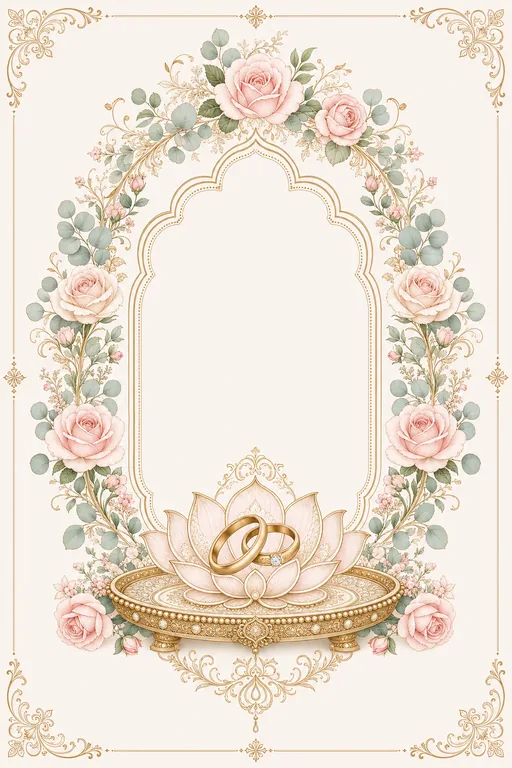 Sagai — Ring & Roses Modern — Hindu Traditional Sagai invitation card design from Ayozan