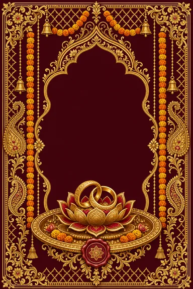 Sagai — Marigold Red & Gold — Roka card design