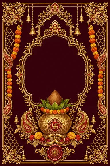 Tilak — Marigold Red & Gold — Roka card design
