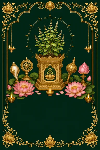Ekadashi Blessings — Devshayani Ekadashi card design