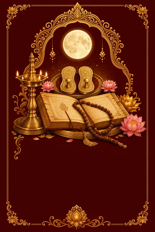Guru Purnima Pranam — Hindu Traditional Guru Purnima invitation card design from Ayozan