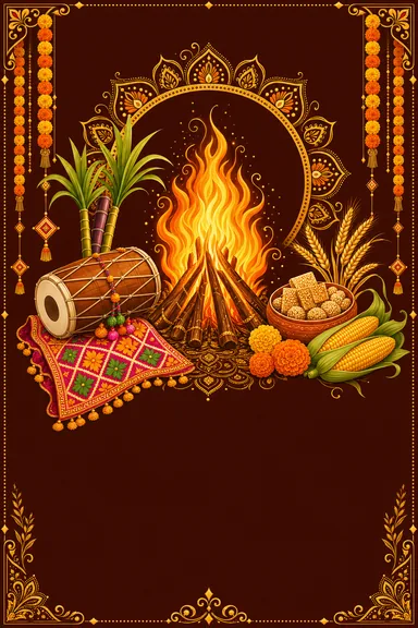 Happy Lohri — Punjabi invitation card design