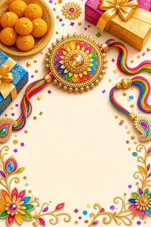 Happy Rakhi — Hindu Traditional Raksha Bandhan invitation card design from Ayozan